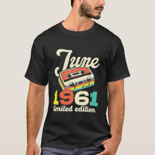 61st Birthday June 1961 Vintage Cassette Limited T-Shirt