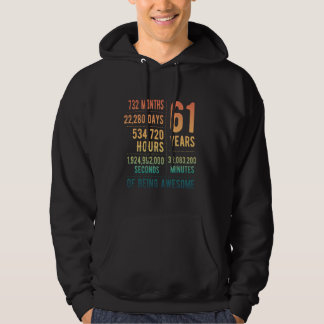61st Birthday Men Women Funny 61 Years Old Hoodie