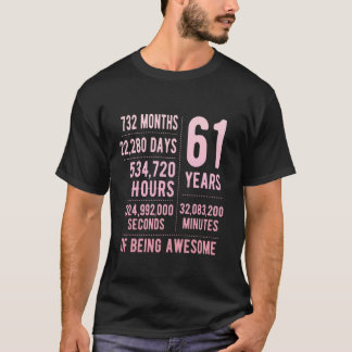61st Birthday Men Women Funny 61 Years Old T-Shirt
