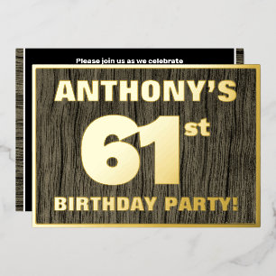 61st Birthday Party: Bold, Faux Wood Grain Pattern