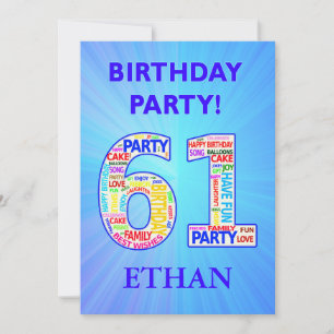 61st Birthday Party Invitation Add a Name
