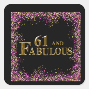 61st Birthday Square Sticker