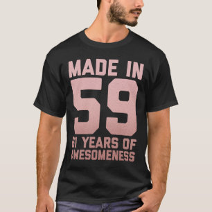 61st Birthday Women Age 61 Year Old For Her 1959 T-Shirt