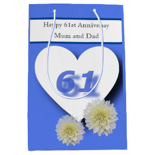 61st Wedding Anniversary  Medium Gift Bag