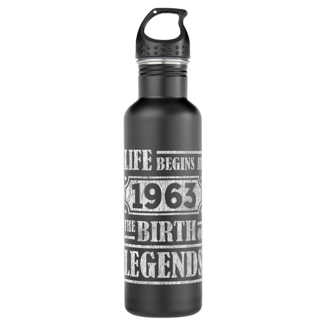62 Year Old 1963 Birth Of Legend 62nd Birthday 710 Ml Water Bottle (Front)