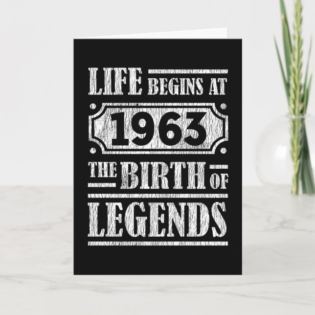 62 Year Old 1963 Birth Of Legend 62nd Birthday Card (Front)