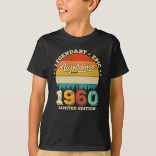 62 Year Old Awesome Since 1960 62nd Birthday Gift T-Shirt