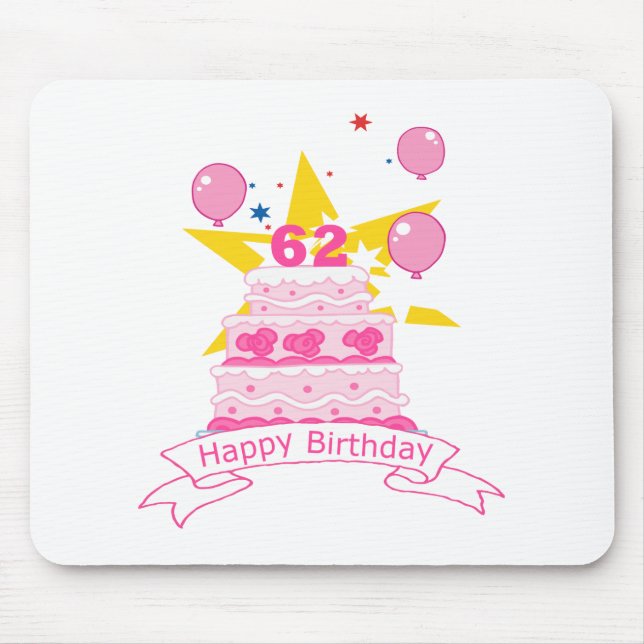 62 Year Old Birthday Cake Mouse Pad (Front)