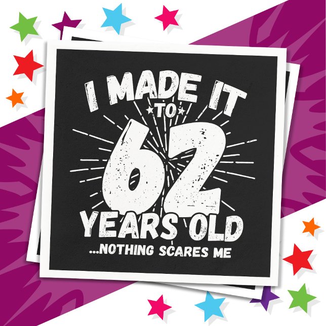 62 Year Old Sarcastic Meme Funny 62nd Birthday Napkin (Creator Uploaded)