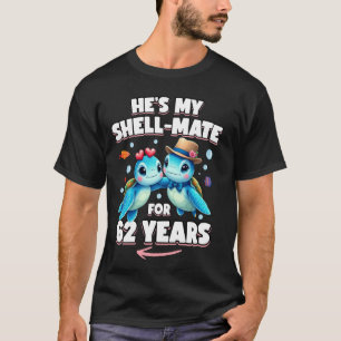 62 Years Couple Anniversary Turtles He's She's My T-Shirt