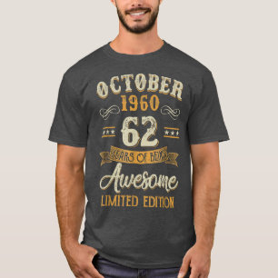 62 Years Old Gifts 62nd Birthday Vintage October 1 T-Shirt