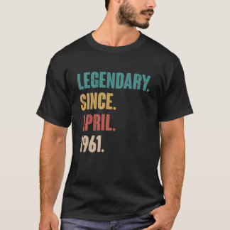 62 Years Old Vintage 1961 Birthday April 62nd Deco T-Shirt