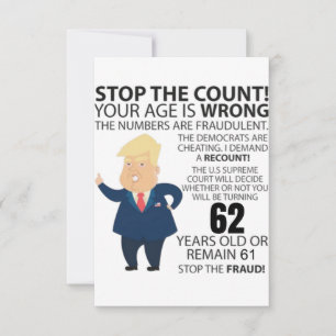 62 Years Trump Happy Birthday Present Funny