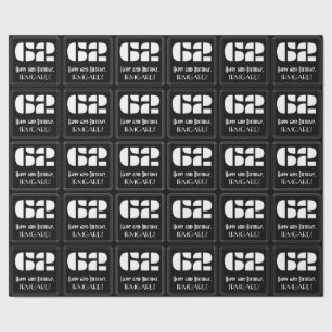 62nd Birthday: Art Deco Inspired Look "62" & Name Wrapping Paper