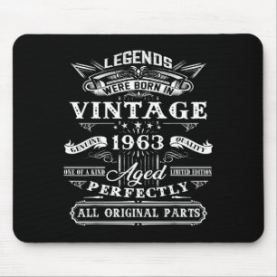 62nd Birthday Gift For Vintage Legend Born 1963 62 Mouse Pad
