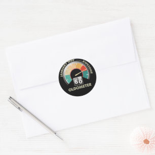 62nd Birthday Gift Vintage January Oldometer 1959 Classic Round Sticker