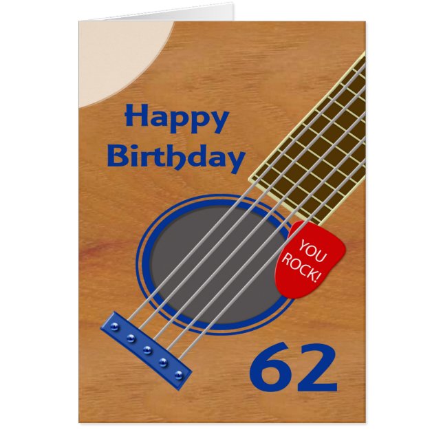 62nd Birthday Guitar Player Birthday (Front)