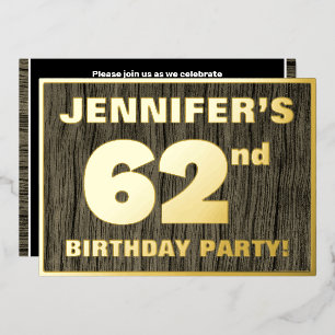 62nd Birthday Party: Bold, Faux Wood Grain Pattern