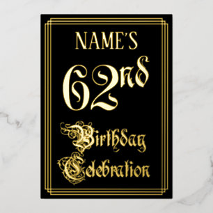 62nd Birthday Party — Fancy Script & Custom Name