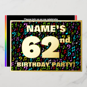 62nd Birthday Party — Fun, Colourful Music Symbols