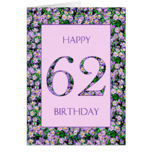 62nd Birthday Purple Daisies