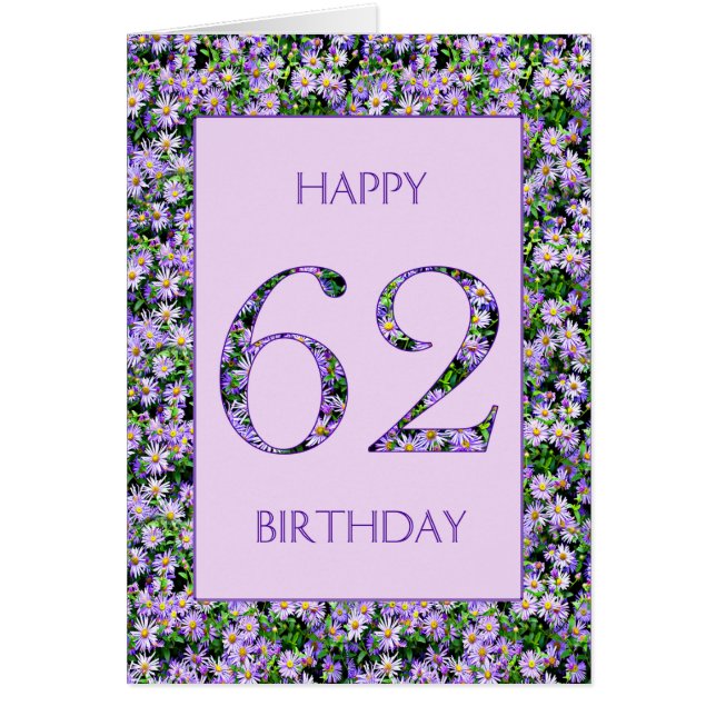 62nd Birthday Purple Daisies (Front)