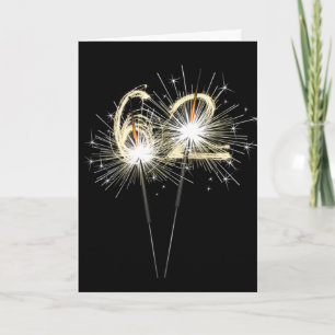 62nd Birthday Sparklers on Black  Card