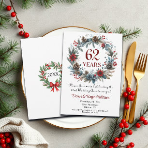62nd Wedding Anniversary Winter Invitation