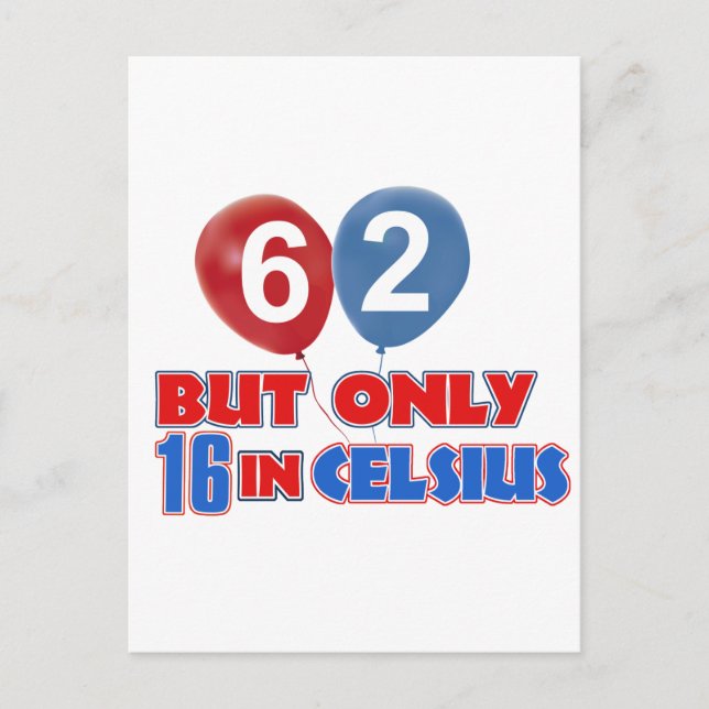 62nd year old birthday designs postcard (Front)