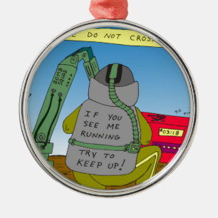 632 bomb squad run cartoon metal ornament