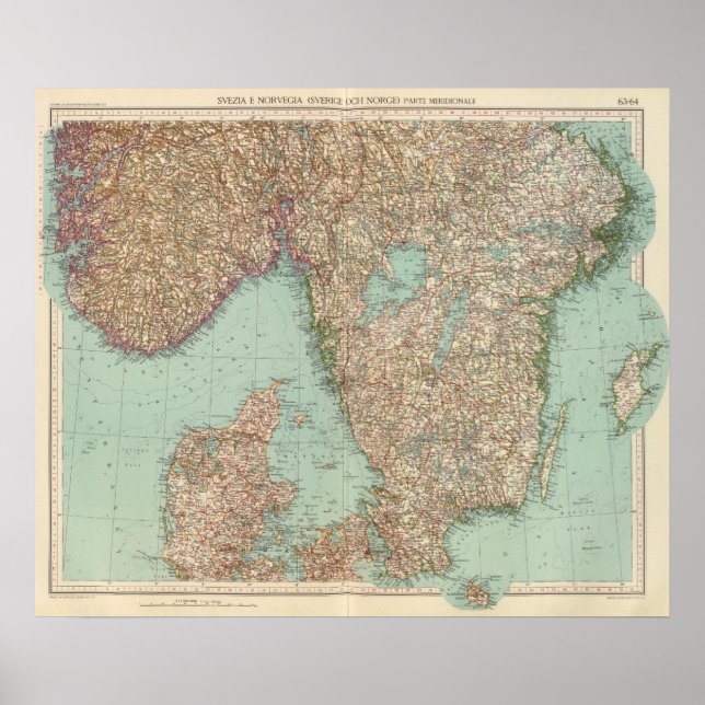 6364 Sweden, southern Norway Poster (Front)