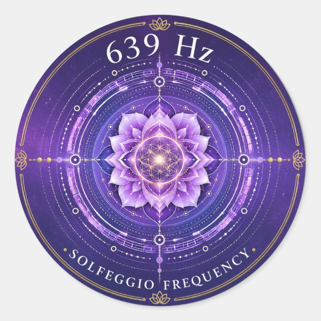 639 Hz Solfeggio Frequency Sticker (Front)