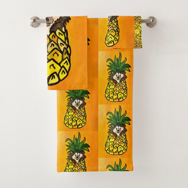 63 Hedgehog and the Pineapple Towels SET (Insitu)