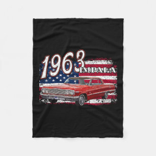 63 Impala Lowrider Ss 4th Of July American Fleece Blanket