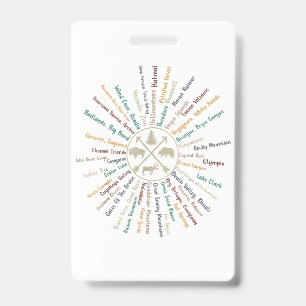 63 National Parks Map Gifts US Park Vintage Campin ID Badge