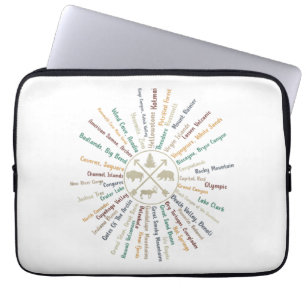 63 National Parks Map Gifts US Park Vintage Campin Laptop Sleeve