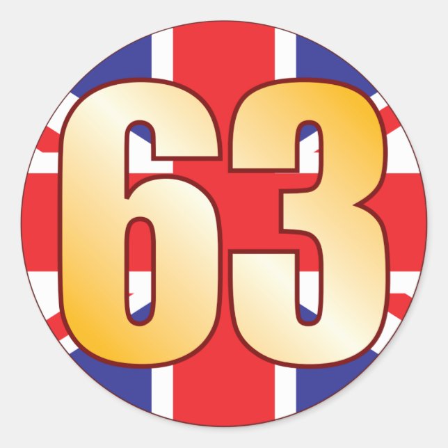 63 UK Gold Classic Round Sticker (Front)