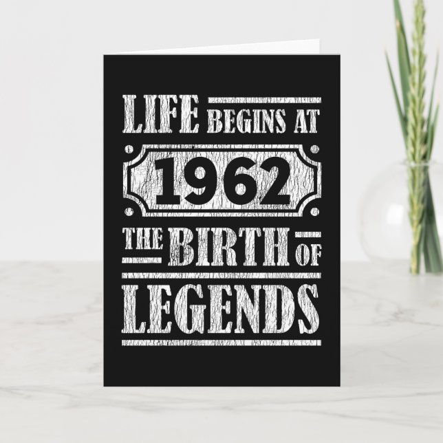 63 Year Old 1962 Birth Of Legend 63rd Birthday Card (Front)