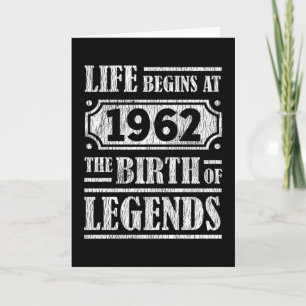63 Year Old 1962 Birth Of Legend 63rd Birthday Card