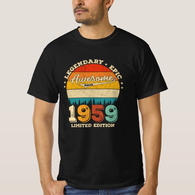 63 Year Old Awesome Since 1959 63rd Birthday Gift T-Shirt (Front)