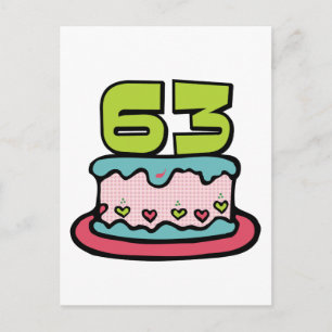 63 Year Old Birthday Cake Postcard