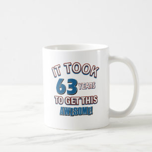 63 year old birthday designs coffee mug