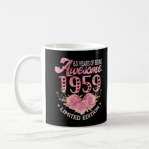 63 Year Old Pink Vintage 1959 bday gift 63th Birth Coffee Mug
