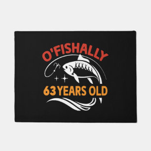 63 Years Old funny birthday gift dad fisherman Doormat