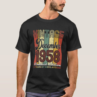 63 Years Old Retro December 1958 63Rd Birthday Dec T-Shirt