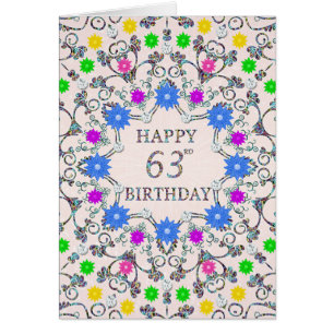 63rd Birthday Abstract Flowers