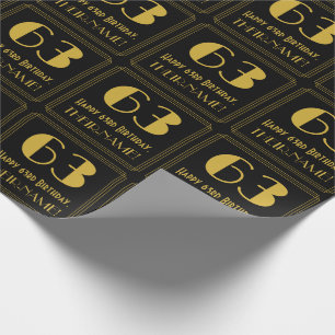 63rd Birthday ~ Art Deco Inspired Look "63", Name Wrapping Paper