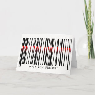 63rd Birthday Barcode with laser Card