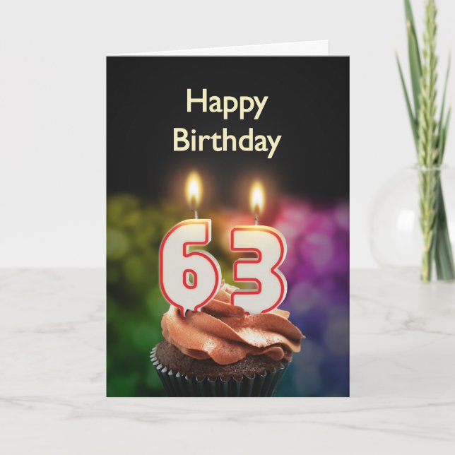 63rd Birthday card with Candles (Front)
