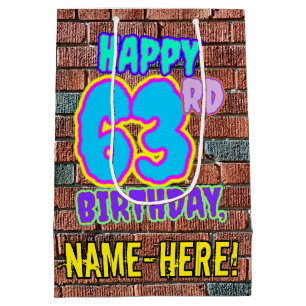 63rd Birthday: Fun, Urban Graffiti Inspired Look Medium Gift Bag
